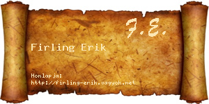 Firling Erik névjegykártya